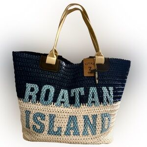 Lucky 7 USA—NWT—ROATAN ISLAND Oversized Straw Tote